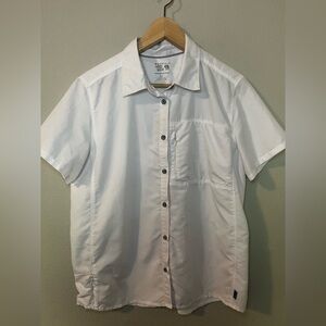 Mountain Hardwear Shirt Women L Short Sleeve Button Up Performance Lightweight
